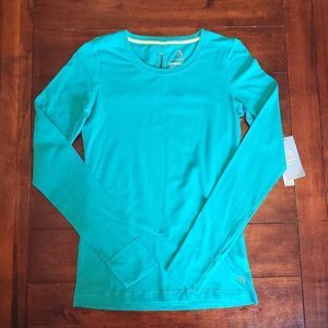 NWT MPG teal long sleeve athletic tshirt